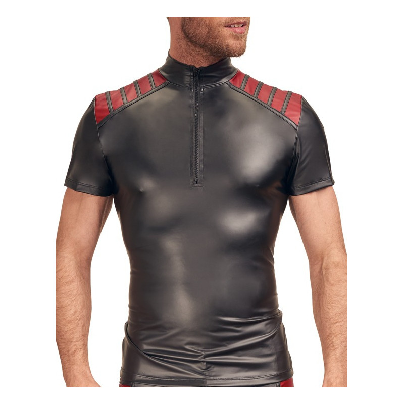 NEK T-shirt VEGA Noir-Rouge